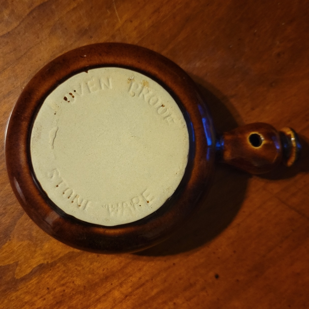 5 Vtg Oven Proof Stoneware Handled Crock Pot Bowl Ceramic Pottery Reddish Brown - Picture 4 of 5